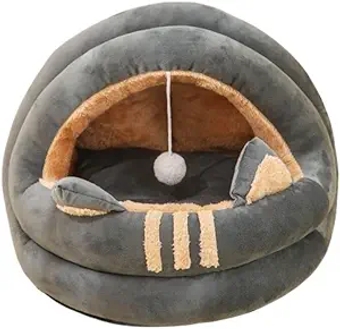 Self-Warming Cat Tent Cave, Cat、Dog Bed, Semi-Closed Cat House, Cute Cat Litter, Pet Bed, Cat Bed Enclosed, Winter Cat Tent, for Kittens and Small Dogs (Color : L-50CM, Size : A_Grey)