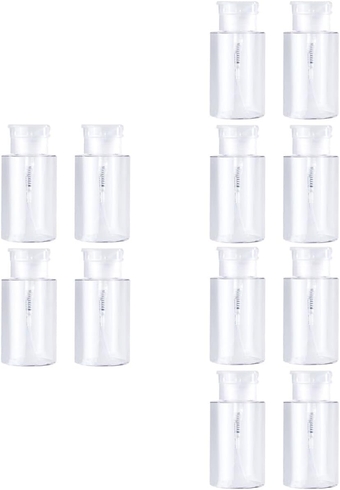 12 Pcs Alcohol Pump Bottle Fine Mist Spray Bottles Lockable Alcohol Bottle clear nail polish hand soap dispenser hand soap container Dispensing Bottles toner lotion empty pump vial