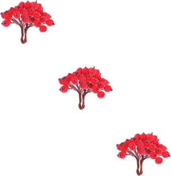 1200 Pcs Red Berry Picks Stems Christmas Artificial Pine Picks Diy Garland Red Berries for Christmas Tree Holly Stem Faux Floral Arrangements Table Accessories Winter