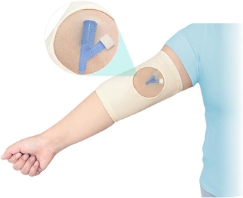 Picc Line Sleeve Picc Line Covers for Upper Arm Picc Medical Caps Cast Protector with Mesh Viewing Window for Women Men Soft and Breathable (M)