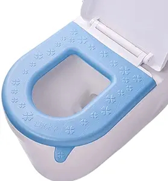 2PCS Toilet Seat Cover, Toilet Seat Warmer, Elongated Toilet Seat Cover, Padded Toilet Seat Cushion, Washable or Portable Toilet Lid Tank Cover