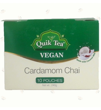 Vegan Cardamom Instant Chai  Latte - 10 Count Single Box - Convenient, Easy Ayurvedic Dairy Free Alternative - All Natural Non GMO Superfood