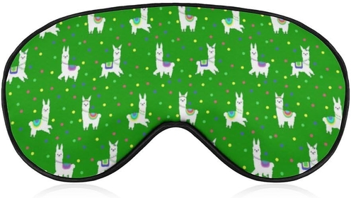 Cute Alpaca and Colorful Dots Eye Sleep Mask, Super Soft Eye Masks with Adjustable Strap, Ultimate Sleeping Aid, Blindfold, Relax & Relieve Your Fatigue, Puffy Eyes
