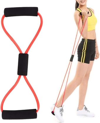 Multifunction Tension Rope, 8-Shaped Fitness Pulling Rope, Latex Elastic Yoga Pedal Puller Resistance Band, Chest Expander Body Slimming Tension