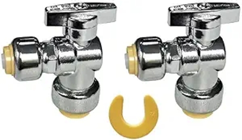 Angle valve 1/2"X3/8" Angle valve Angle Stop Valve, No lead Brass 1/2" Ptc x 3/8" Push Fit Angle Shut Off Water Valve with Disconnect Clip Push-to-Connect, PEX, Copper, CPVC …