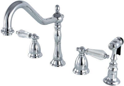 KS1791WLLBS Wilshire Widespread Kitchen Faucet, 8-1/2" in Spout Reach, Polished Chrome