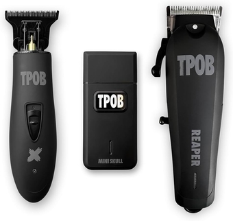 Slime 2 Professional Hair Clippers Collection (Blackout Set) Includes Clipper/Trimmer/Foil Shaver & 4 Black Guide Combs