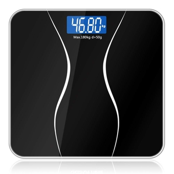 Weighing Scale Bathroom Scale, Precision Body Smart Electronic Digital Weight Home Floor Balance Scale, 180Kg / 400Lb Black