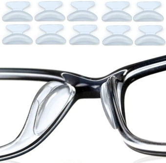 Clear Eyeglass Nose Pads, 5 Pairs Anti-slip Pads Nose Cushions Stick on Silicone For Glasses Spectacles Eyeglass Sunglass, 1.8 mm Thick