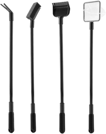 4 in 1 Aquarium Cleaning Tool Set Multi-Function Fish Tank Cleaner Brush Fish Net Plant Fork