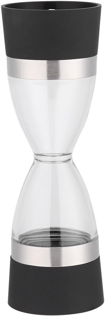 Double-ended Manual Salt Grinder, 2 in 1 Double-ended Manual Kitchen Salt & Pepper Mill Grinder Adjustable Ceramic Rotor(black)