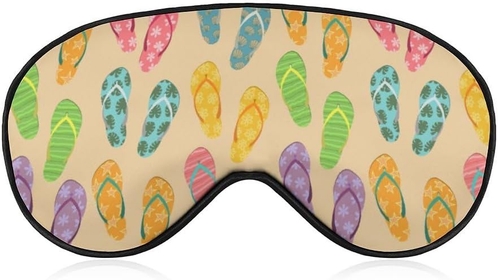 Colorful Summer Flip Flops Eye Sleep Mask, Super Soft Eye Masks with Adjustable Strap, Ultimate Sleeping Aid, Blindfold, Relax & Relieve Your Fatigue, Puffy Eyes