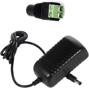 AC 100-240V to DC 12V 2A 24W Power Supply Adapter Converter Transformers with 5.5 x 2.5mm Plug for LED Strip Flexible Lights, CCTV Security Camera System