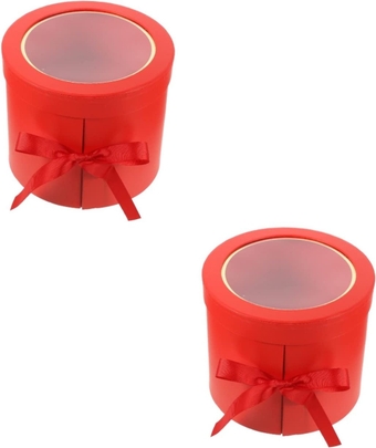 Flower Arrangements Supplies 2pcs Box Heart Shaped Box Cajas para Wedding Flower Pot Paper Planter Bucket Wedding Flowers to Rotate Double Layer Flower Arrangements