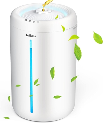Humidifiers for Bedroom Large Room, 4.5L Top Fill Humidifier for Large Room,Cool Mist Humidifier with Essential Oil Diffuser for Office Nursery Plants, Auto Shut Off (White)