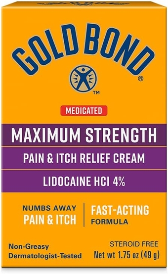 Medicated Maximum Strength Pain & Itch Relief Cream, 1.75 oz., With Lidocaine