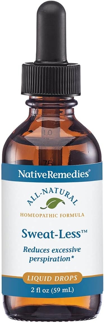 Sweat-Less - Natural Homeopathic Formula for Excessive Sweating, Perspiration and Clamminess - 59 mL