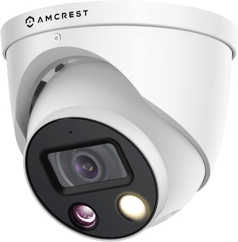UltraHD 4K (8MP) AI Outdoor Security Turret POE IP Camera, 4K @20fps, Face Detection, Vehicle & Human Detection, Spotlight, Built-in Siren Alarm, Built in Microphone, IP8M-TD2685EW-AI