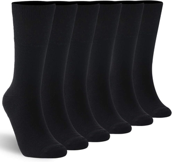 Diabetic Crew Socks Mens Womens Cotton Seamless Cushion Non Binding Socks 1/3/6 Pack M/L/XL
