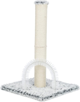 Lola Scratching Post with Grooming Brush, Durable Sisal, 24-in Tall, (Gray)