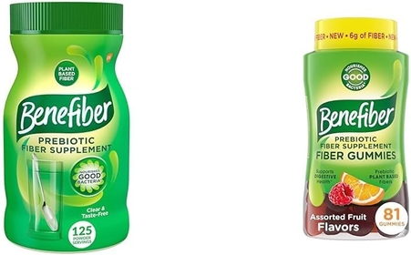 Daily Prebiotic Fiber Supplement Powder for Digestive Health & Prebiotic Fiber Supplement Gummies for Digestive Health