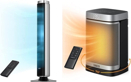 42'' Pilot Pro Tower Fan with Remote Space Heaters for Indoor Use, 70°Oscillating Portable Heater With Remote