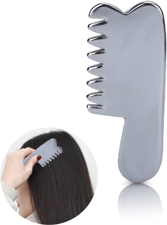 Massage Comb,Guasha Scraping Scalp Comb,Multi-Functional Handheld Head Massage Tool,Portable V Face Hair Beauty Comb for Head Full Body Caring and Relax