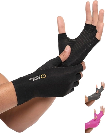 Arthritis Gloves - Orthopedic Brace -  Infused Fingerless Glove for Arthritis Pain. For Women & Men