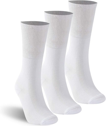 Diabetic Crew Socks Mens Womens Cotton Seamless Cushion Non Binding Socks 1/3/6 Pack M/L/XL