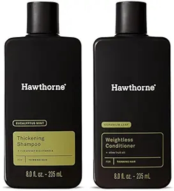 Men's Thickening Shampoo and Conditioner Hair Set. Includes Thickening Shampoo and Weightless Conditioner. 8 Fl Oz Each.