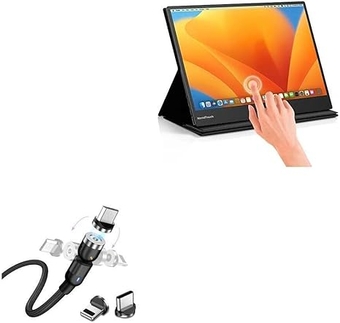 BoxWave Cable Compatible with Pepper Jobs Xtendtouch Pro XT1610UO - MagnetoSnap AllCharge Cable, Magnet Charging Cable USB Type-C Micro USB for Pepper Jobs Xtendtouch Pro XT1610UO - Jet Black