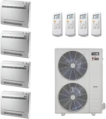 48,000 BTU 21.5 SEER ACiQ 4-Zone Floor Mounted Mini Split System w/Max Heat - 12+12+12+12