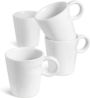 5 Ounce Espresso Mugs, Designed for Espresso, Lungo and Tea, Ceramic Stackable Mini Coffee Cup Perfect for Espresso Machine and Coffee Maker, Set of 4, White