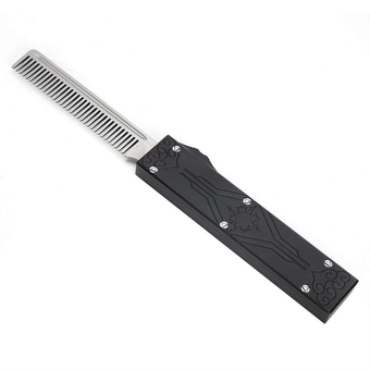 Men's Beard Comb Aluminum Alloy Folding Comb Hair Styling Tool Spring Comb for Beard and Mustache