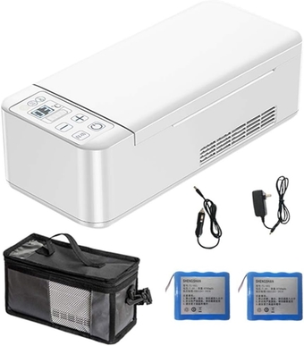 Refrigerator and Insulin Cooler With lithium battery*1 for Car, Travel, Home - Portable Car Refrigeration Case/Small Travel Box
