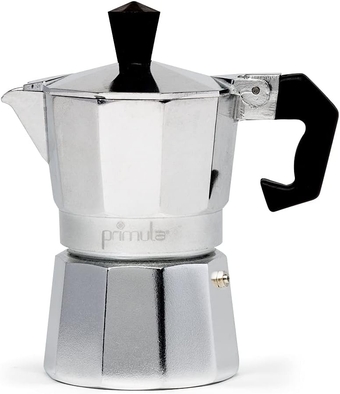 Classic Stovetop Espresso and Coffee Maker, Moka Pot for Italian and Cuban Café Brewing, Greca Coffee Maker, Cafeteras, 1 Espresso Cup, Silver