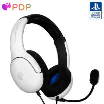 AIRLITE Wired Stereo Gaming Playstation Headset with Noise Cancelling Boom Microphone: PS5/PS4 (Frost White)
