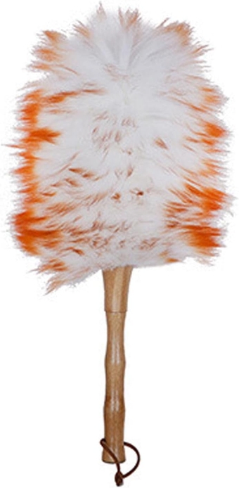 Feather Dusters with Solid Wooden Handle Anti-Static Duster Blinds Cleaner Multi-purpose Cleaning Tool Microfibre Duster Furniture Hanging Rope Sweepin(White on a red tip)