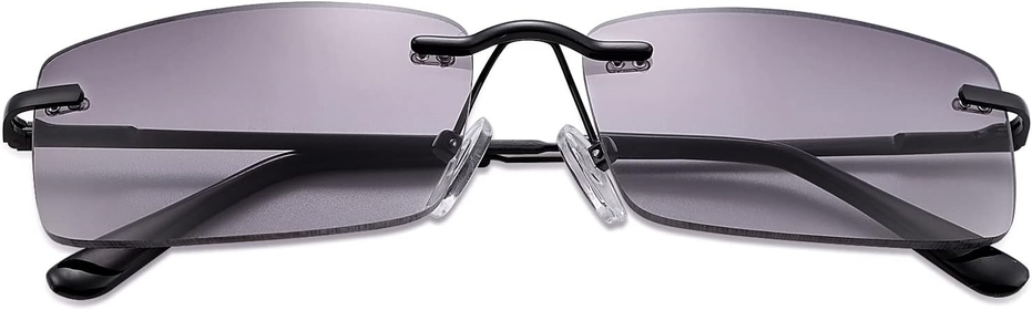 Rimless Full Reading Glasses UV Protection Spring Hinge Sunglasses Anti Blue Light Readers for Men Women Non Bifocals