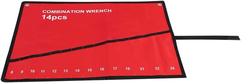 Roll Up Tools Bag, Red Compact Lightweight 25 Pockets Tools Storage Bag for Storge Spanner Plier Wrench