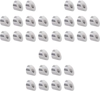 30pcs Railing Steel Spacers, 30 Degree Angle Beveled Protector Sleeves Metal Stand Adjustable Wood Post Protector for 1/4" Wire Rope Cable Railing (Silver)