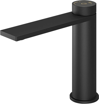Matte Black Bathroom Faucet for Sink 1 Hole, Black Bathroom Sink Faucet Single Handle, Modern Bathroom Basin Faucet Solid Brass Hot and Cold Mixer Taps, 1.2gpm
