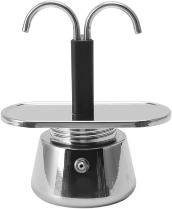 Moka Pot,100ML Stainless Steel Mini 2 Cup Moka Pot,Stovetop Double Spout Espresso Maker,Italian Style DIY Coffee Pot Machine for Home and Office Use