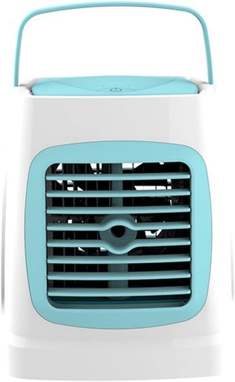 Portable Air Conditioner, USB Charging Evaporative Air Cooler in 3 Speeds, Mini Personal Air Conditioner Fan & Humidifier with LED lights for Home Office Bedroom (Light Blue)