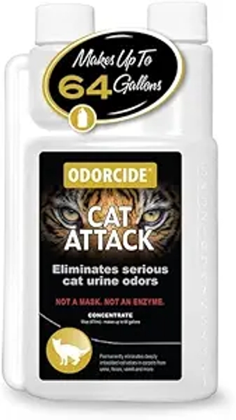 Cat Attack Concentrate Odor Eliminator-Cat Odor Eliminator for Strong Odor - Cat Urine Odor Eliminator for Carpet & Upholstery-Cat Urine Remover for Home-Litter Box Odor Eliminator - 16 oz