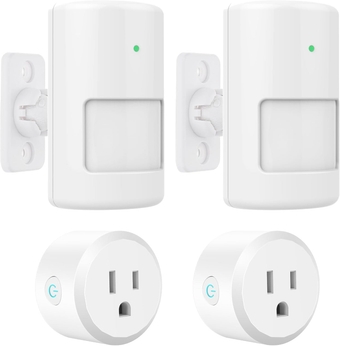 Motion Sensor Light Switch with Outlet, 2 Pack, PIR Infrared Motion Sensor Switch with 3 Adjustable Sensing Modes, Wireless Motion Sensor for Home Appliances