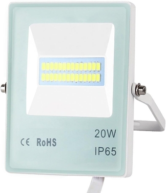 LED Outdoor Flood Lights 10W/20W/30W/50W Super Bright IP65 Waterproof Floodlight, Aluminum + Glass Body, 5000K Daylight White Security Light (20W 1600lm)