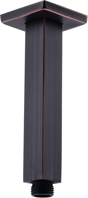 6 Inch Square Ceiling Mount Shower Arm with Flange, Stainless Steel Replacement Rain Shower Head Extension Arm,Oil Rubbed Bronze