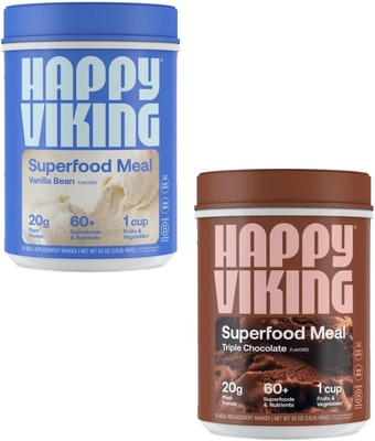 Vanilla and Chocolate Protein Powder, by Venus Williams, 20G Protein, Low Carb, Keto, Vegan, Gluten-Free, Superfoods, Complete Meal Replacement, 2 Canisters (24 oz. Each)