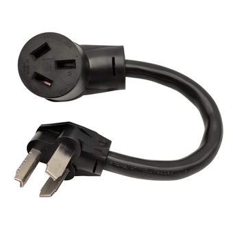 61711 Adapter Cord Dryer 3 Prong Plug 10-30P to 10-50R Electric Stove Receptacle, NEMA 10-30 Dryer Male to NEMA 10-50R Electrical Stove Female, 30A, 250V 1FT